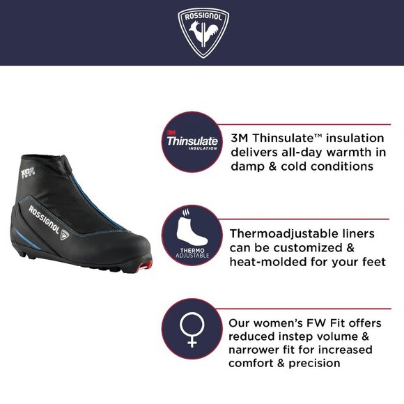 Rossignol XC-2 - Cross Country Touring Ski Boots for Women - Snow Ski Boots - Bl - Picture 4 of 11